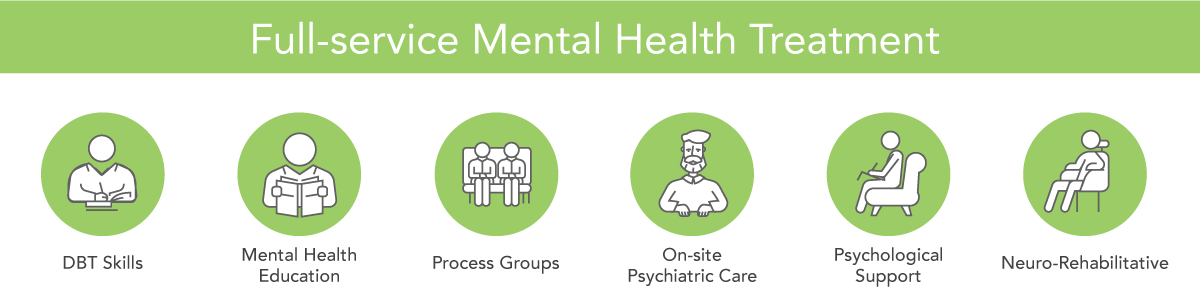 FHE Health full-service mental health treatment — DBT skills, mental health education, process groups and more