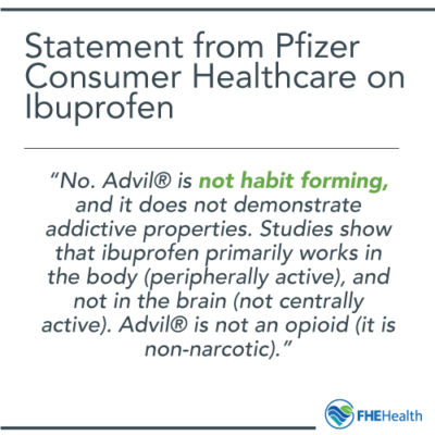 Statement from Pfizer on addictive nature of advil