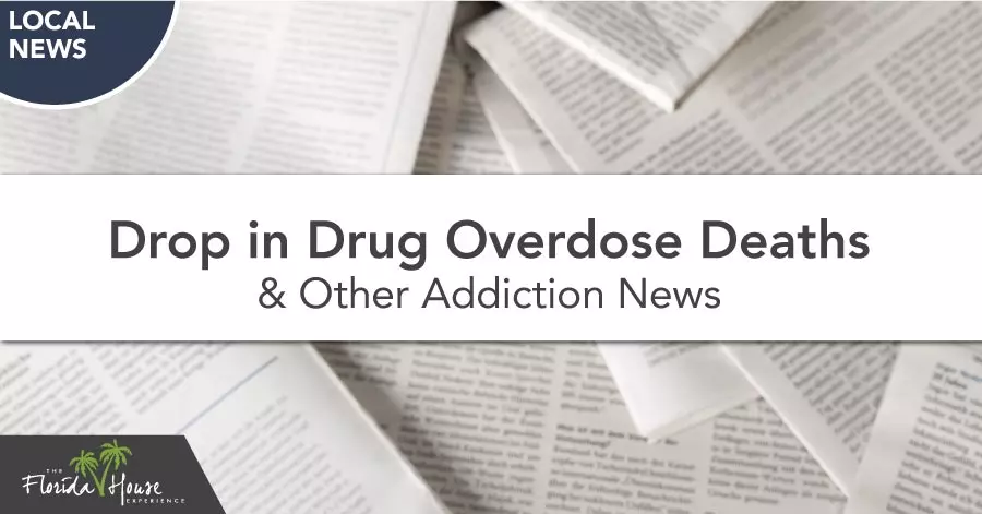 Drop in drug overdose deaths and other addiction news