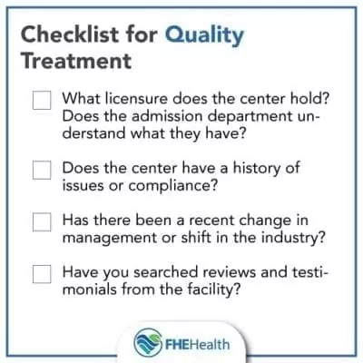 The checklist for quality mental health treatment