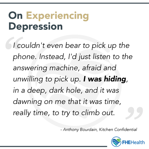 Anthony Bourdain on experiencing depression
