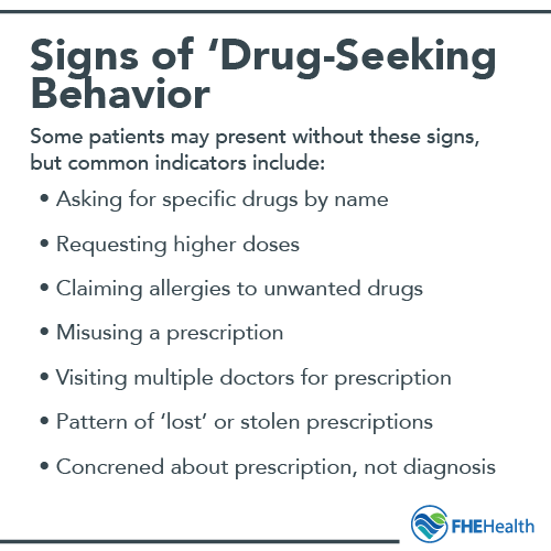the Signs of drug seeking behavior