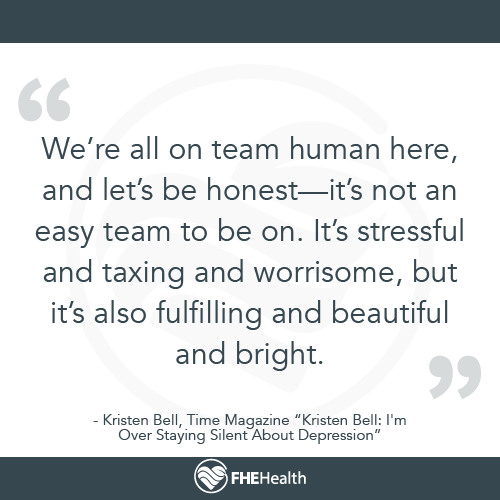 We;re all on team human here - Kristen Bell