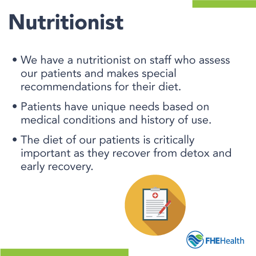 Nutritionist assistance for FHE Health
