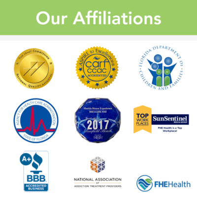 FHE Health accreditations including The Joint Commission and CARF
