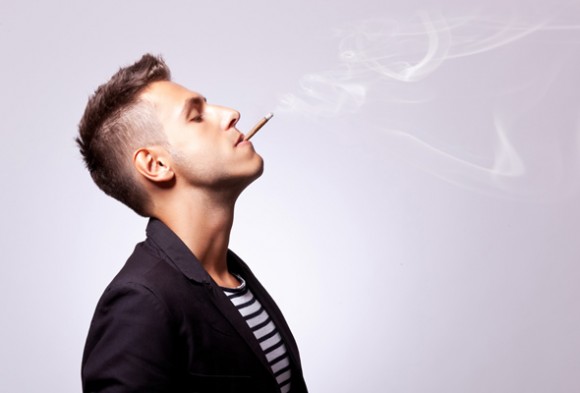 young guy smoking