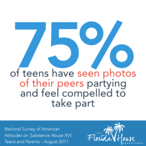 Teens have seen their peers using drugs on social media