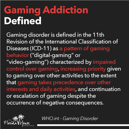 What is the definition of gaming addiction