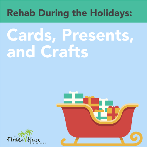 Doing cards presents and crafts in rehab