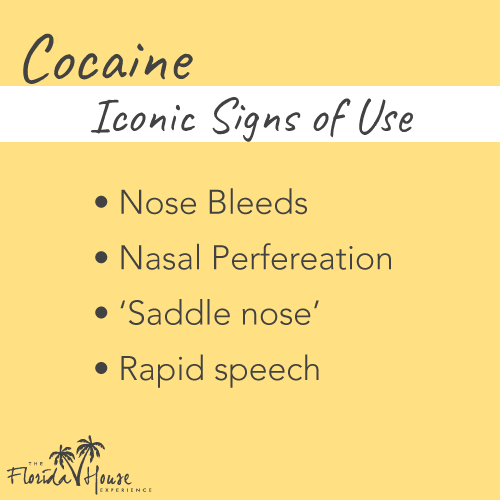 Iconic signs of use - cocaine