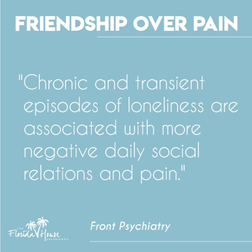 Pain and stress relief through friendship