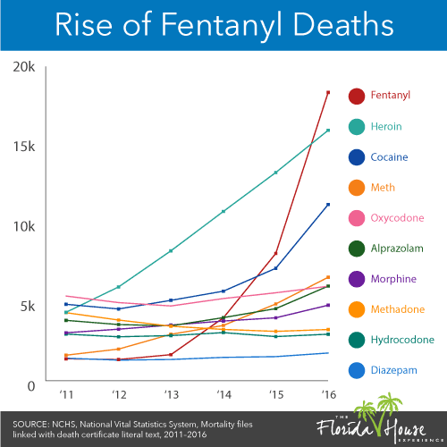 Stats on the rising deaths attributed to fentanyl