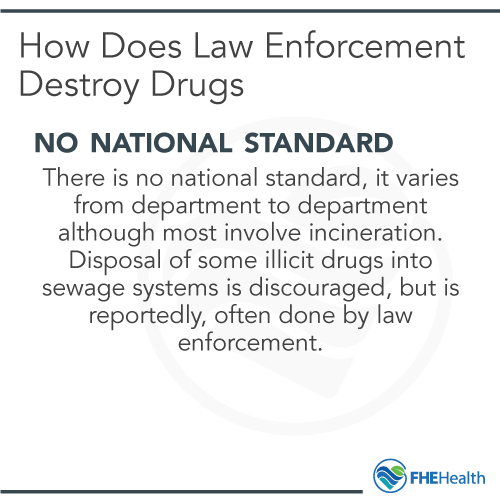 How does law enforcement dispose of drugs