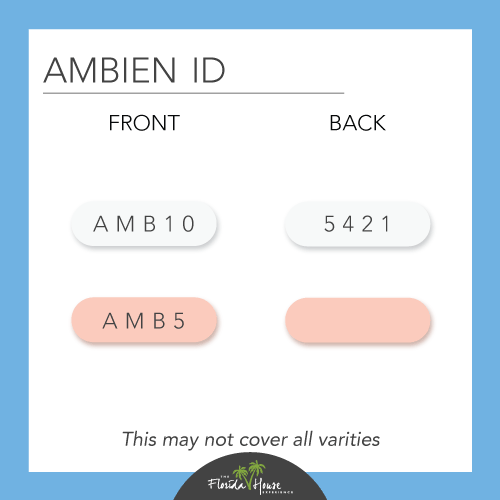 Identifying Ambien, What does it look like? White and Peach Pills with AMB10 and AMB5