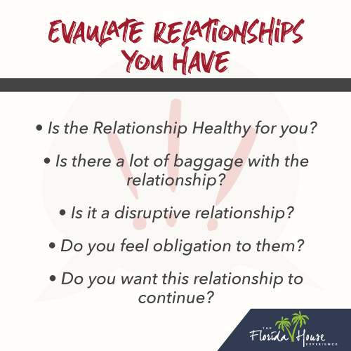 Is the relationship healthy for you? Is there a lot of baggage with relationships? Is it a disruptive relationship? Do you feel obligation to them? Do you want this relationships to continue?