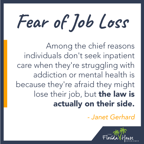 How many people fear losing their job - seeking treatment