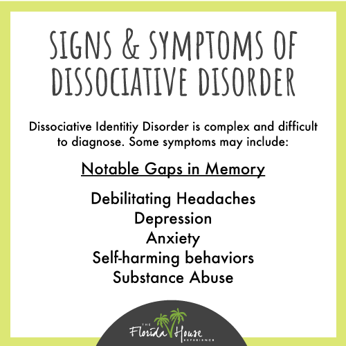 What are the signs of dissociative disorder?
