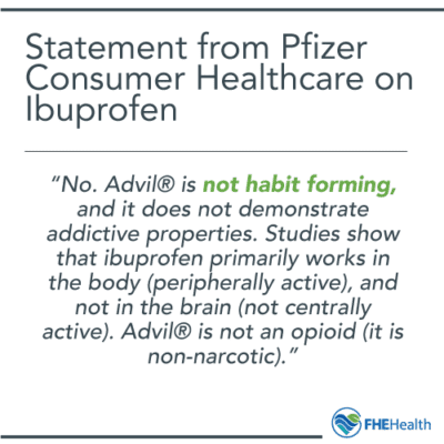 Statement from Pfizer on addictive nature of advil