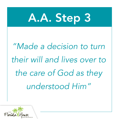 Made a decision to turn their will and lives over to the care of God as they understood Him