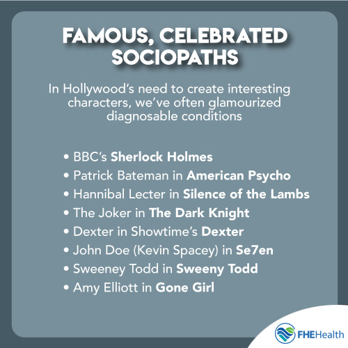 Hollywood often elevates sociopaths, from sherlock holmes to the joker