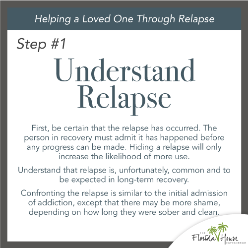 Understand that relapse is, unfortunately common and to be expected in long-term recovery.