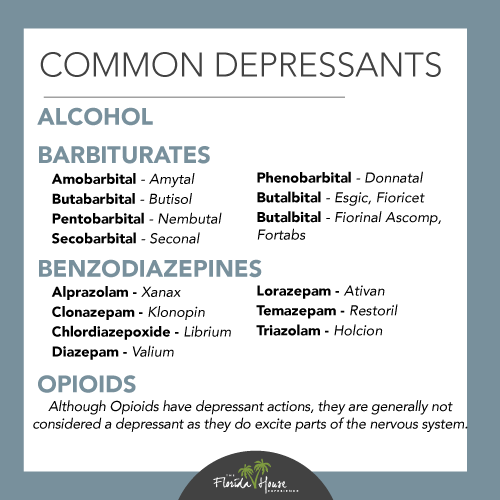 The common categories of depressants