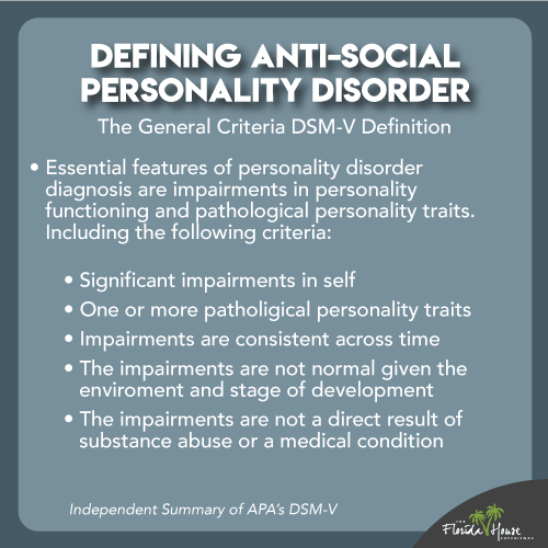 The DSM-V definition of Antisocial Disorder