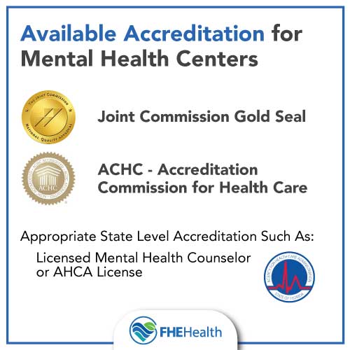 What accreditations are available for mental health facilities