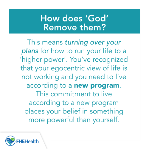 AA step 6 - how does God remove defects?