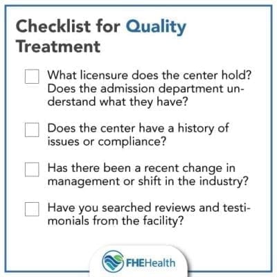 The checklist for quality mental health treatment