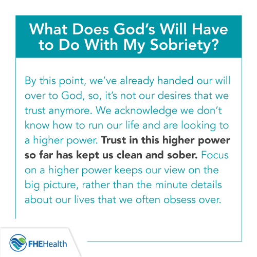 What does God's Will have to do with my sobriety?