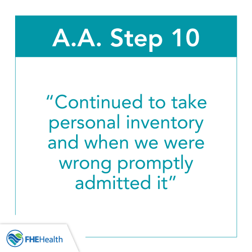 What is AA Step 10?