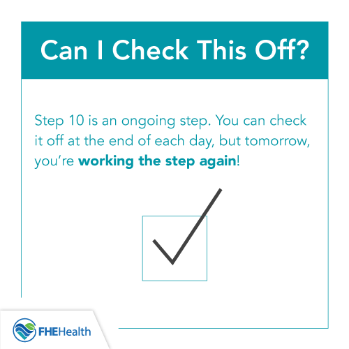 When do you check off step 10