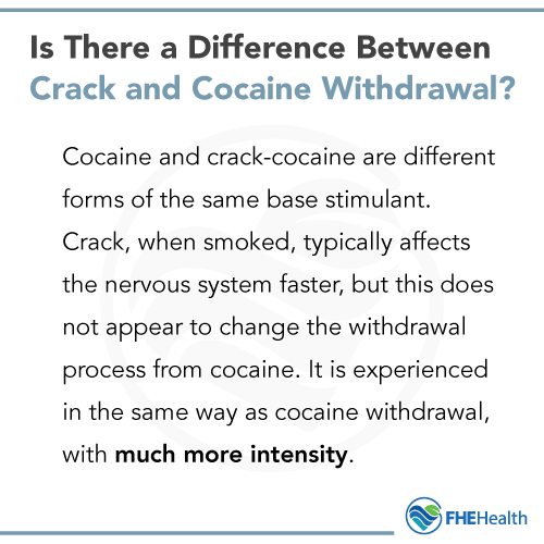 Is there a difference between crack and cocaine withdrawal