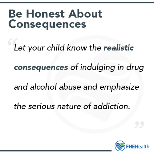 Be Honest about consequences of drug use