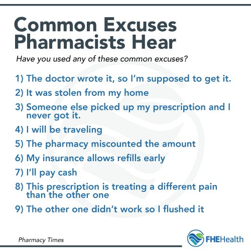 The Common excuses pharmacists hear