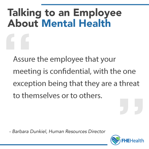 Talking to an employee about their mental health