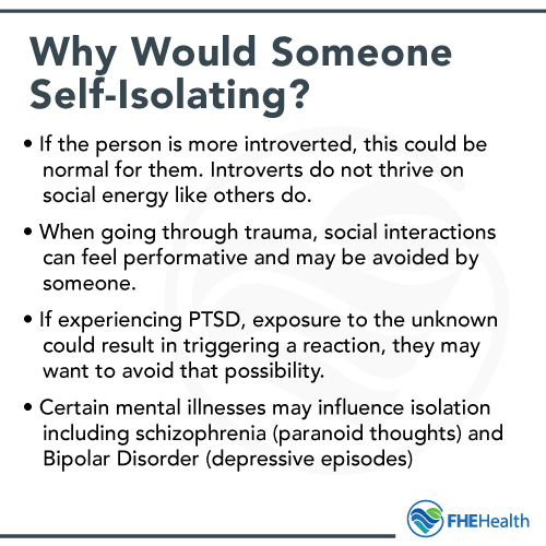 Why would someone be self-isolating?