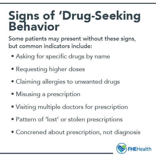 the Signs of drug seeking behavior
