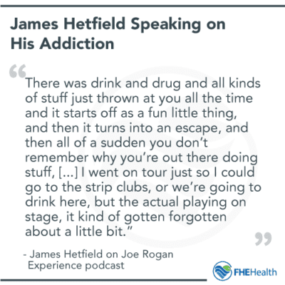 James Hetfield speaking on his addiction