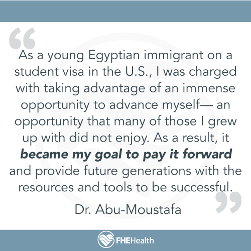 As a young egyptian immigrant - Dr Abu-Moustafa