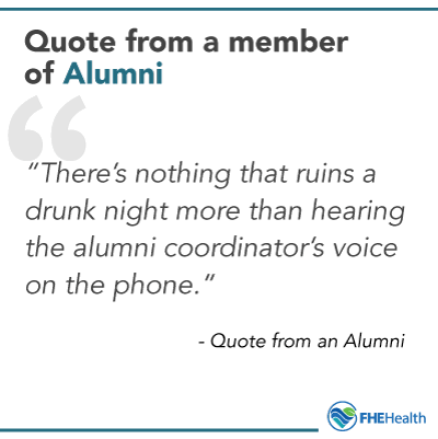 Quote from alumni about outreach