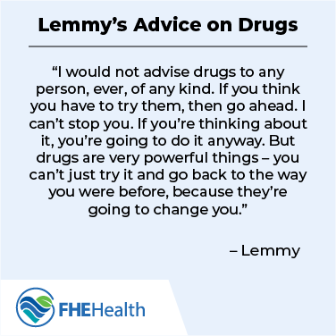 What Lemmy Said about Drug Use