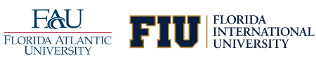 Florida Atlantic and Florida University logos